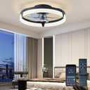 20 Ceiling Fans with Lights and Remote, New Upgraded Low Profile Ceiling Fan,Dimmable Modern Flush Mount LED Ceiling Fan,Ultra Quiet 3CCT Ceiling Fans for Bedroom,Living Room,Black