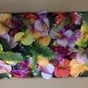 2PCS Artificial Hibiscus Flowers Table Centerpieces in Wooden Box, 11 inch Summer Beach Wood Box with Realistic Hibiscus Fake Floral Decoration for Hawaiian Luau Beach Party Dining Table