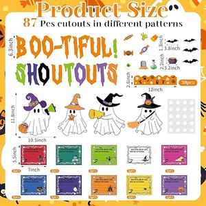 Epakh 87 Pcs Halloween Ghost Staff Shout Out Bulletin Board Set Boo-Tiful Ghost Pumpkin Shout Out Cutouts Appreciation and Recognition DIY Craft for Halloween School Classroom Office Door Wall Decor Epakh 87 Pcs Halloween Ghost Staff Shout Out Bulletin Board Set Boo-Tiful Ghost Pumpkin Shout Out Cutouts Appreciation and Recognition DIY Craft for Halloween School Classroom Office Door Wall Decor