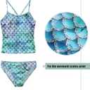 Girls Two Piece Tankini Swimsuit Hawaiian Ruffle Swimwear Bathing Suit Set (10-12 Years)