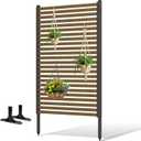 Privacy Screen with Base Feet for Outside,3ft W x 5ft H
Metal Privacy Screen Fence Panels for Outside Decorative Patio Backyard Garden,PE-Coated Steel Pipe and Slats,Dark Brown