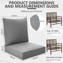 24" x 24" x 6" Outdoor Deep Seat Cushions Set - 4 Set Waterproof & Fade Resistant Patio Furniture Replacement Cushions, Non-Slip Outdoor Cushions Fit Loveseats, Couches, Chairs, and Sofas.