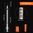 U-100 1ml 31ga Disposable Syringe and 31G x 6 mm (1/4") Needle, Lab Dispensing Supplies, 100Pack