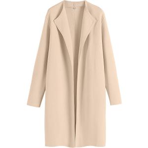 ANRABESS Women's Long Cardigans Sweater 2025 Fall Dressy Casual Lapel Knit Warm Trench Coatigan Oversized Blazer Jacket Coat (Small, Apricot)