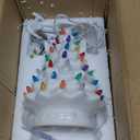 Red Green Blue Clear Holiday Tree Lighted 8 inch Ceramic Decorative Tabletop Figurine