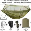 Camping Hammock, Portable Hammocks with Mosquito Net, Hammock Tent for Outside Hiking Travel Camping Gear Must Haves (Green)