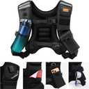 Weighted Vest Woman & Men, 12lb Plus Size Weighted Vest With Phone Pockets & Reflective Strips for Walking, Running, Hiking,Rucking, Workout, Strength Training (Black)