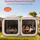 VEVOR Pop up Screen House Tent, 12 x 6 ft, 2 in 1 Screen Gazebo, Portable Screened in Canopy with Carry Bag, Netting Sides, Ground Stakes, for Garden, Patio, Backyard, and Outdoor Activities, Beige, 1267.2 FT