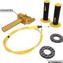 JFG RACING Motorcycle Throttle Assembly,7/8" 22mm Quick Twist Throttle Grips With Throttle Cable Aluminum Alloy Universal For CRF50 KLX SSR TTR 110 125 150 200 250cc Dirt Pit Bike ATV Mini Bike Gold