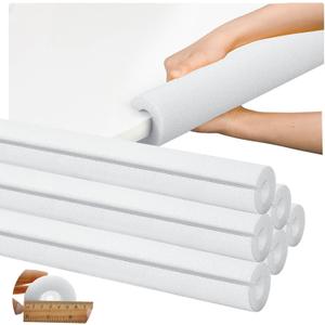 Hanaive White 6 Pcs 40 x 3. 5 x 1 Inch Jumbo Pool Noodles Pipe Insulation Foam Tube Pre Slit Clamp Foam Noodles for Padding Large Tube for Swimming Floating Craft Projects Padding Bumper