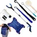 Nourislif 7pcs Hip Kit - Hip Kit for Seniors Total Hip Replacement Prime, Hip Replacement Kit After Surgery,Hip Kits with Hip Ice Pack,Grabber,Sock Aid,Leg Lifter,Shoehorn,Back Scratcher,Bath Loofah