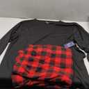 Mens Pajamas Set 2 Piece Pajamas For Men Long Sleeve Pant Fleece Black with Red Buffalo Check XL