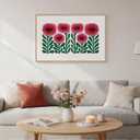 Framed Floral Wall Art for Bedroom, Large Pink Flower Canvas Artwork for Living Room Walls, Minimalist Botanical Picture Print for Nursery Playroom Dining Room Kitchen Hallway Wall Decor, 24x36 Inch