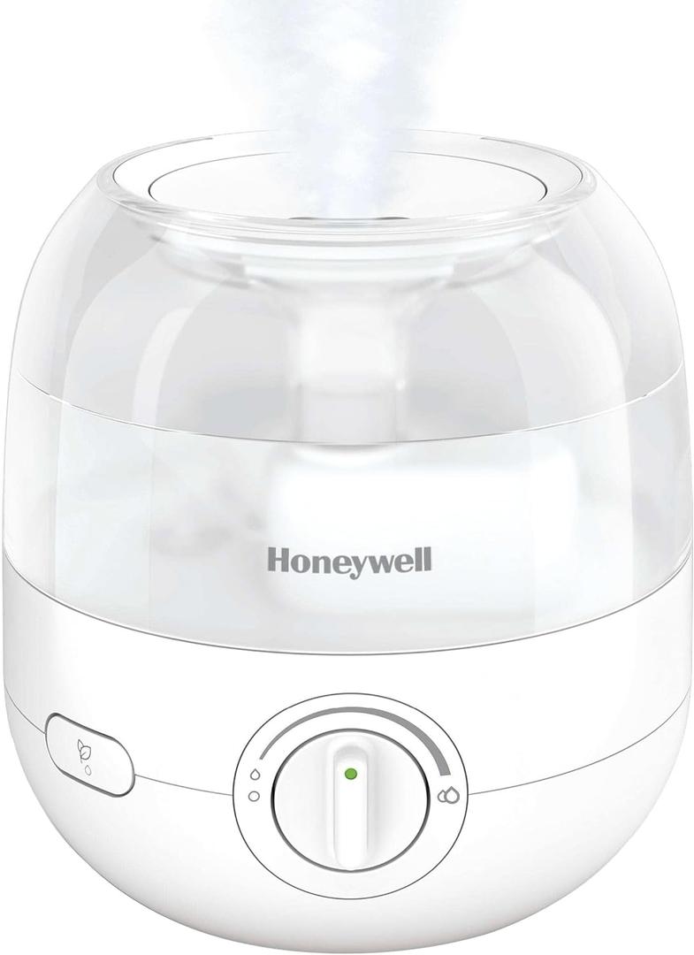 Honeywell Mini Cool Mist humidifier, Easy to Fill and Clean, Humidifier for Small Bedroom, Kids Rooms, Or Office, Ultra Quiet Operation and Auto Shut-Off - White, HUL525W