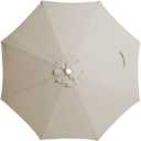 JEAREY 9 ft Patio Umbrella Replacement Canopy for 8 Ribs, Table Market Yard Umbrella Replacement Top Cover-Fog Gray (Canopy Only)
