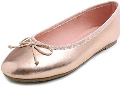 FEVERSOLE Women's Macaroon Colorful Memory Foam Cushion Insock Patent Ballet Flat 8