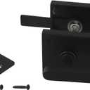 Double Sided Aluminum Garden Gate Latch Heavy Duty Security Door Lock Hardware for Wooden Fence Barn Door with Mounting Screws Two Way Opening Design(Black)