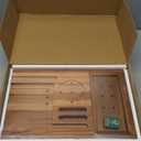 Teak Bathtub Tray | Adjustable Width Tray with Wine Holder, Tablet/Phone & Book Stand, Splash-Proof for Bath Time- Natural
