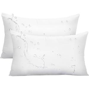 Ashler Outdoor Pillow Inserts, 12x20 Waterproof Throw Pillows Pack of 2, Outdoor Pillows Water-Resistant Decorative Premium Lumbar Pillow Stuffer Sham for Porch Patio Living Room Bedroom Furniture