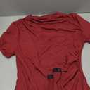 Milumia Women's Casual Ruched Mock Neck T Shirt Short Sleeve Tee Bodysuit Jumpsuit (Large, Burgundy)