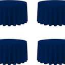 BRILLMAX 4 Pack Navy Blue Round Tablecloths 120 Inch for 60 Tables - 150 GSM Polyester Fabric, Floor Length Drop, Water, Stain & Wrinkle Resistant Cloth Cover for Wedding Reception Banquet Dining