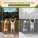 120" Extra Wide Retractable Baby Gates Dog Gate, 47" Tall Child Pet Safety Gate with Reinforced Strips for Stairs, Extra Long Garage Gates Mesh Fence for Driveway Decks Patio Outdoor Indoor