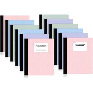 SUNEE Composition Notebooks - Wide Ruled Paper, 12 Pack Composition Book, 9 3/4" x 7 1/2", 80 Sheets/160 Pages, Assorted Colors, School & Office Supplies (Pastel)