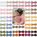 CLLOT Baby Hair Clips 50PCS Baby Girls Fully Lined Baby Bows Hair Pins Tiny 2" Hair Bows Alligator Clips for Baby Girls Infants Toddlers in Pairs