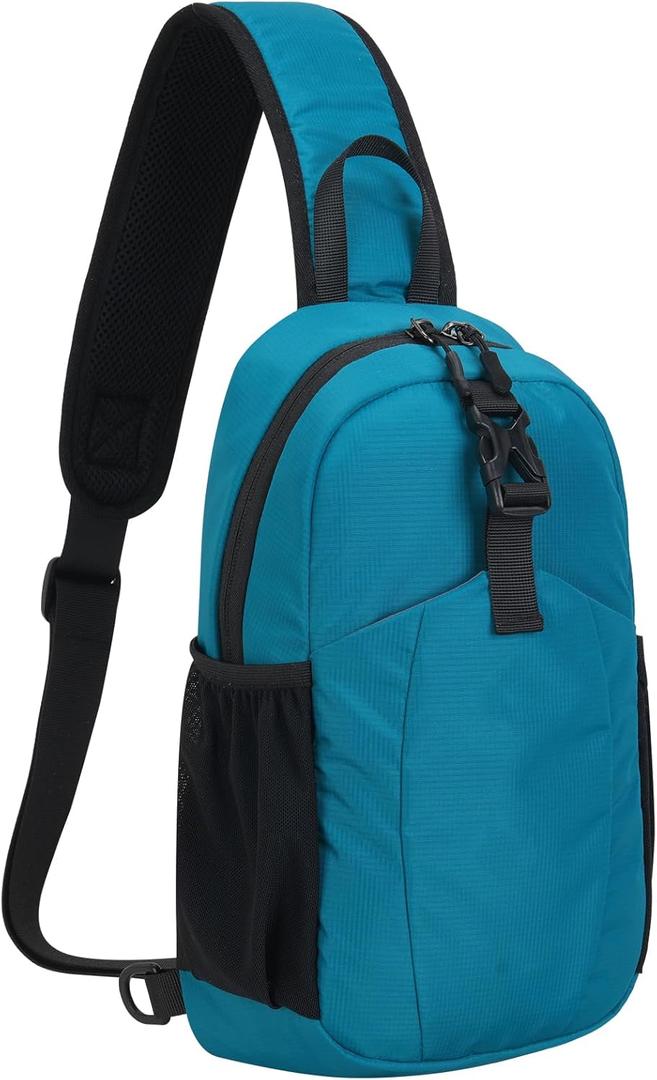 Peicees Crossbody Sling Backpack Sling Bag Travel Hiking Chest Bag Daypack, Blue (Small)
