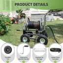 Giraffe Tools Garden Hose Reel Cart with Wheels,250FT 5/8" Hose Capacity Heavy Duty,Industrial Hose Reels for Outside, Hose Guide Pre-Installed, Weather Resistant, Large Capacity, Hose Guide System