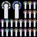 24 Pcs Mini Portable Handheld Fans Bulk For Guest LED Battery Powerful Fan Small Personal Fans Thank You For Celebrating With Us Gifts for Summer Beach Wedding Baby Shower Party Favors (24, White)