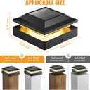 Brightown Solar Post Cap Lights Outdoor 4-Pack, Waterproof Fence Post Solar Lights for 4x4 Wood/Vinyl Posts, 16 LED Deck Post Lights with 2 Color Modes Decorate Patio Porch Garden