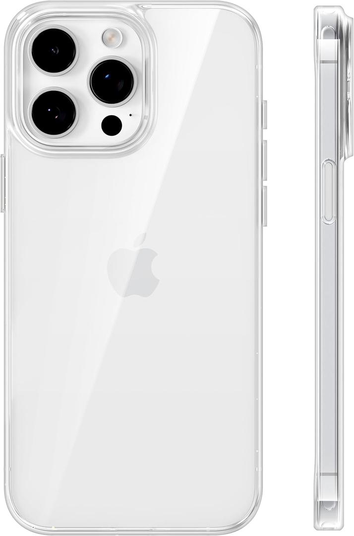 TORRAS Crystal Clear for iPhone 15 Pro Max Case, [AntiYellowing][MilitaryGrade Protection], Slim Transparent AntiScratch Back, Soft Bumper, NonSlip Protective Phone Cover, Clear