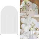 White Ripples Arch Backdrop Cover for Birthday Party Decorations Arched Fabric Covers for Bridal Shower Wedding Parties Cake Tablecloth Decors, 120x 220