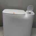 CTIME Bathroom Trash Can Set - Narrow White Plastic Small Trash can, a Toilet Wand, Toilet Brush Holder and 36 Refills, 2 Gallon Trash can with pop-up lid, Suitable for bathrooms and Small Toilets.