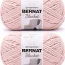 Bernat Blanket Super Bulky Acrylic Yarn - 2 Pack of 300g/10.5oz #6 Chunky Chenille Heavy Weight Yarn for Knitting and Crocheting, Amigurumi, Thick Blankets (Pink Dust, 220 Yards 2-Pack)