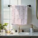 Pink Bow Coquette Kitchen Bathroom TowelsPreppy Coquette Bathroom DecorPink Chinoiserie Coquette Seamless Patterns Bows Towel 16x24 Inches