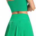 Lemedy Women Padded Sports Bra Fitness Workout Running Shirts Yoga Tank Top (Green, S)