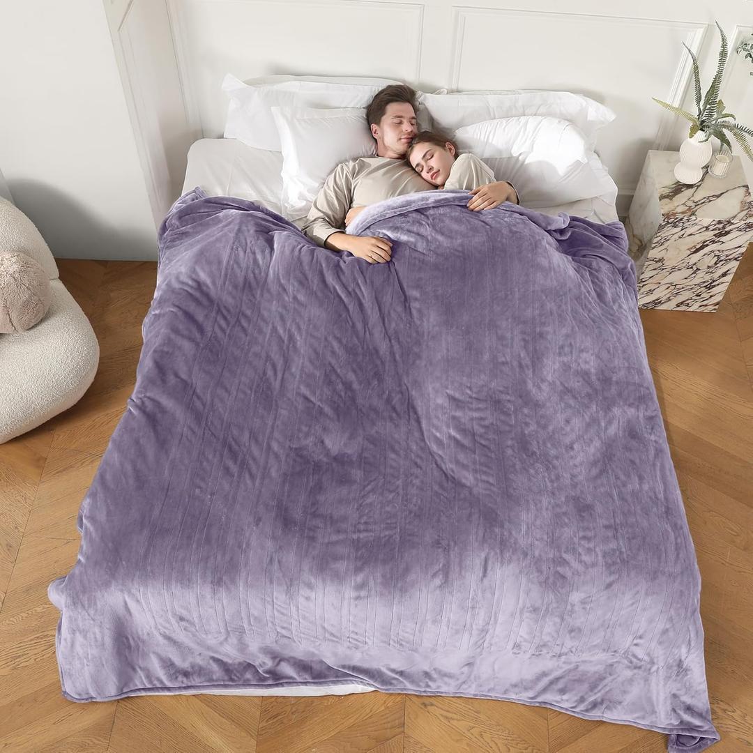 COZYTY Electric Blanket Heated Blanket King Size, Super Soft Cozy Upgraded Flannel Heating Blanket Dual Control with 5 Heating Levels & 10 Hours Auto Off, Overheat Protection, 100" x 90", Lavender