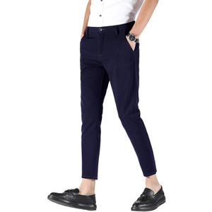 Plaid&Plain Men's Stretch Skinny Fit Casual Business Pants Ankle Dress Pants, Size 30Wx32L