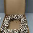 Yawwind 20 Inches White Winter Wreath Winter Wreaths for Front Door White Berry Wreath for Farmhouse Indoors Outside Kitchen Wall Porch Christmas Winter