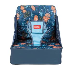 Nuby Easy Go Booster Seat - Travel Booster Seat for Babies and Toddlers with 3-Point Harness - 9+ Months - Bear Print (Multi Color)