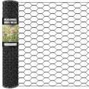 36 x 1200 Inches Chicken Wire for Floral Arrangements, Green Chicken Wire, Hexagonal Galvanized Wire Mesh for Poultry Barrier, Flower Arrangement, Crafts and Garden, Black