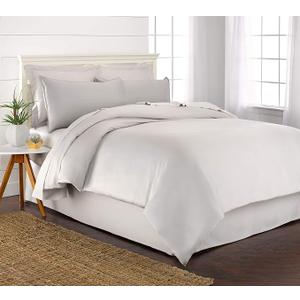 Queen Duvet Cover by Pure Bamboo, 3 Piece Set, Genuine 100% Organic Viscose Derived from Bamboo, Luxuriously Soft and Cooling, 2 Pillowcases (Queen, White)