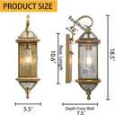 Copper Brass Outdoor Wall Lights 18.5Inch Waterproof Lantern Exterior Light Fixtures Outdise Wall Mounted Porch Light Garage Wall Sconce Patio Lamps, E26 Socket