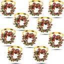 KPOSIYA Christmas Napkin Rings, 20pcs Gold Metal Christmas Garland Napkin Rings Holder Bluk for Xmas Party Favor Holiday Winter Dinner Table Decoration