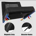 Stadium Seats for Bleachers with Back Support, Bleacher Chairs with Backs and Cushion Wide, Portable Folding Seats with Magnetic Bottom Strips, Includes Shoulder Strap - Black (1, Black)