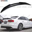 Rear Spoiler Compatible with 2012-2018 Audi A6 S6 C7, PSM Style PSM Style Duckbill Fits for 12-18 4-Door Sedan, Trunk Exterior High Kick Tail Deck Lid Wing Lip (Glossy Black)