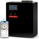 Waterless Essential Oil Diffuser 5000 Sq.Ft Coverage for Large Home, Hotel, or Office, 200ml Cold Air Scent Diffuser Machine with Bluetooth App Control, Quiet No-Heat HVAC Fragrance Diffuser (Black)