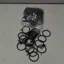 Amyhill 60 Pieces 1.26 Inch Metal Drapery Curtain Rings Hanging Rings with 60 Pieces Metal Curtain Pin Hooks for Drapes Window Door Shower(42 mm,Black)